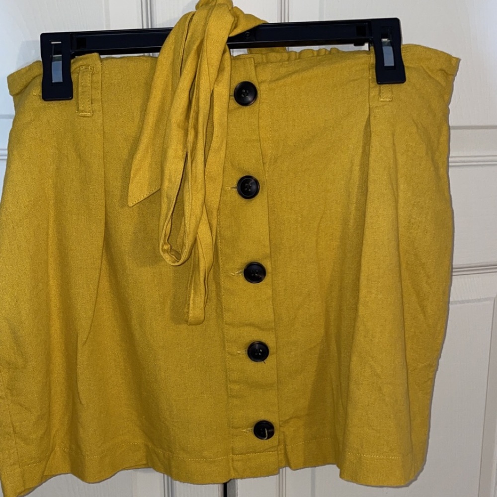 Button up linen skirt